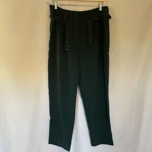 Peacock size 16 turquoise green wide leg trousers with belt business casual